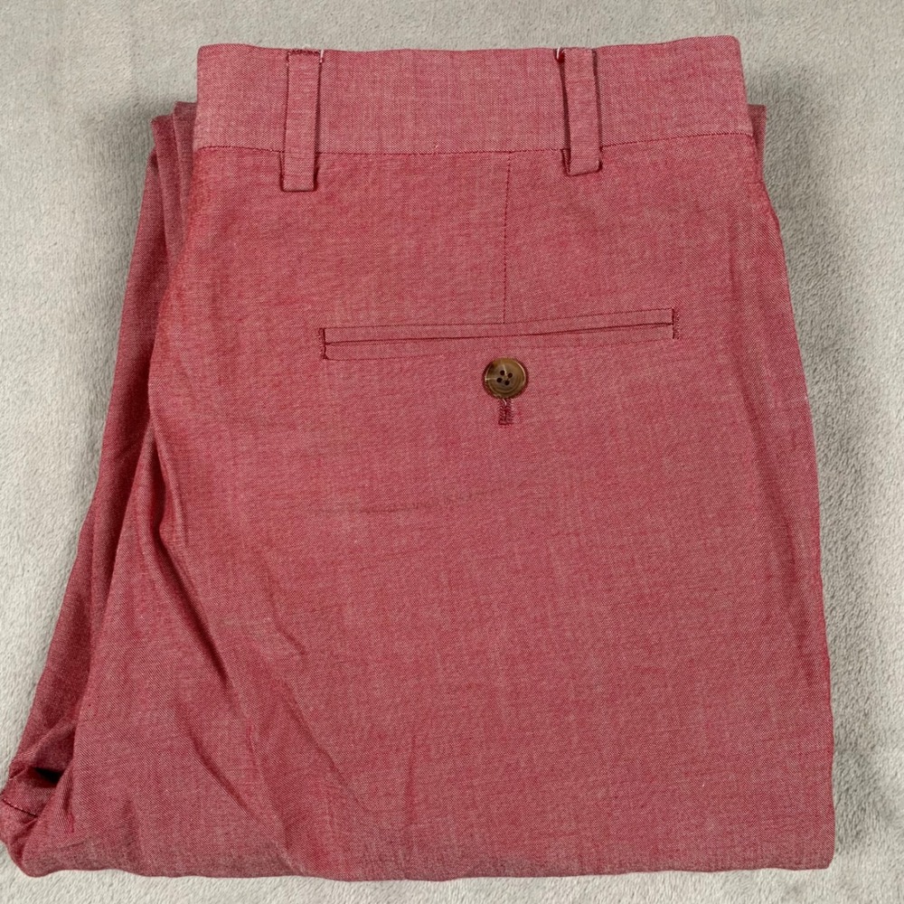Brooks Brothers Fitzgerald Fit Pants Mens 34x32 Red Cotton Dress Trousers Slim
